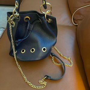 Italian leather Navy blue purse [from Italy]